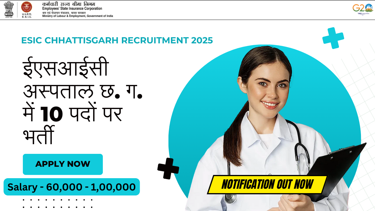 ESIC Chhattisgarh Recruitment 2025