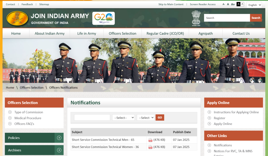 Indian Army SSC Technical Entry Recruitment 2025 | भारतीय सेना SSC (Tech) 65वां पुरुष और 36वां महिला भर्ती Apply Now Indian Army SSC Technical Entry Recruitment 2025 | भारतीय सेना SSC (Tech) 65वां पुरुष और 36वां महिला भर्ती Apply Now