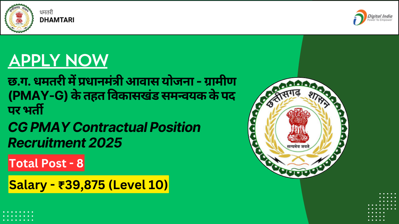 CG PMAY Contractual Position Recruitment 2025