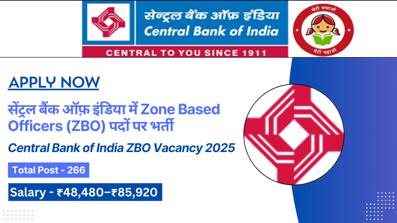 Central Bank of India ZBO Vacancy 2025