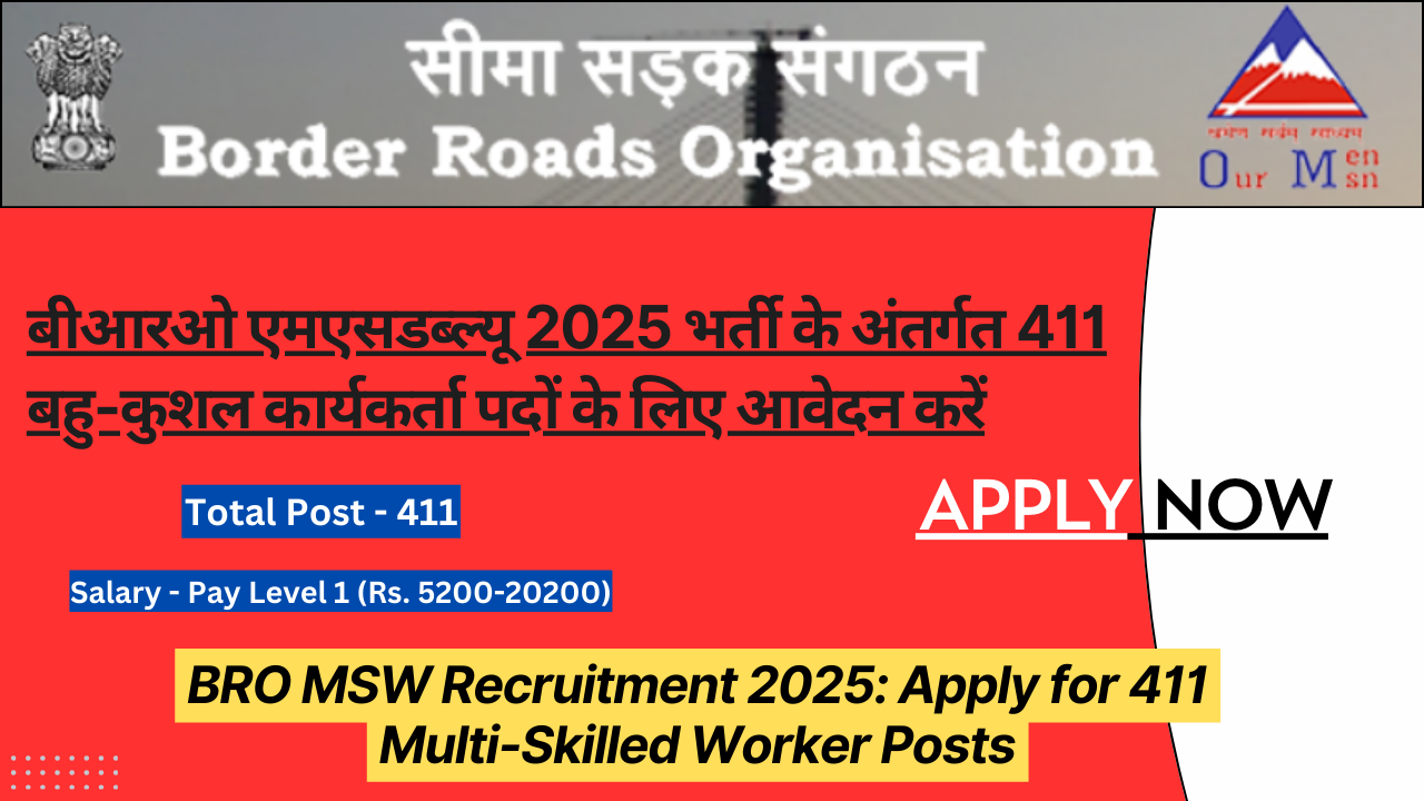 BRO MSW Recruitment 2025