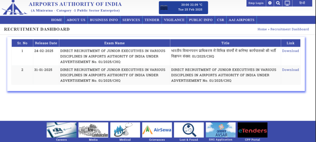 AAI Junior Executive Vacancy 2025: AAI में Junior Executives की 83 पदों पर भर्ती Apply Now